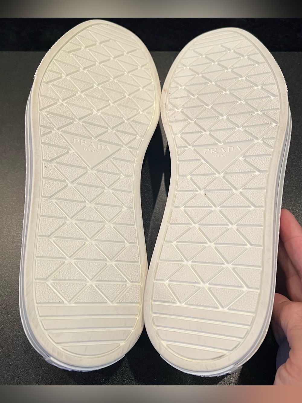 Prada Symbole Logo Loafer Mens Slip-on Sneakers White/Black Size 10US - Picture 8 of 13